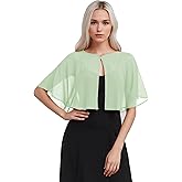 TONGFANTFL Women's Soft Chiffon Capelets Shawls and Wraps for Evening Wedding Cape Bole Cover Up