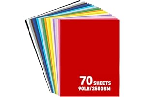 BONMIY 8.5x11 Cardstock 70sheets Colored Cardstock Assorted 25 Colors, 90 lb/250 gsm Card Stock Colored Paper for Cricut Machine, Card Making, Scrapbook & DIY Crafts…