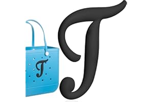 Joez Wonderful Letter Charms for Bogg Bag, Alphabet Lettering Charms, Accessories Inserts for Bogg Bag, Decorative Letter Accessories for Beach Bag Handbag Tote Decoration, Black