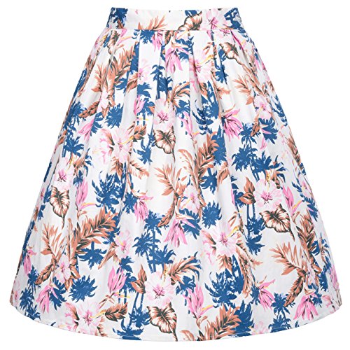 Grace karin floral print vintage swing skirt knee lengt…