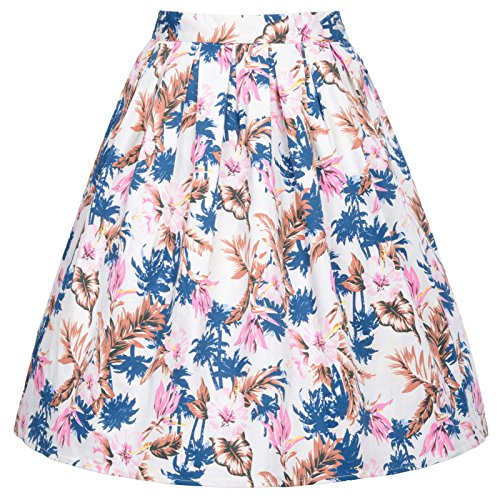 GRACE KARIN Vintage Dresses Retro Skirt Midi Skirt Floral Tree Print Wear To Work Size L CL6294-27