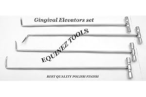 Equinez Tools Equine Gingival Elevators Set of 4–Extended Molar & Fragment Elevators–Stainless Steel Veterinary Dental Extraction Instruments for Horses – Professional Equine Oral Surgery(Set of 4)