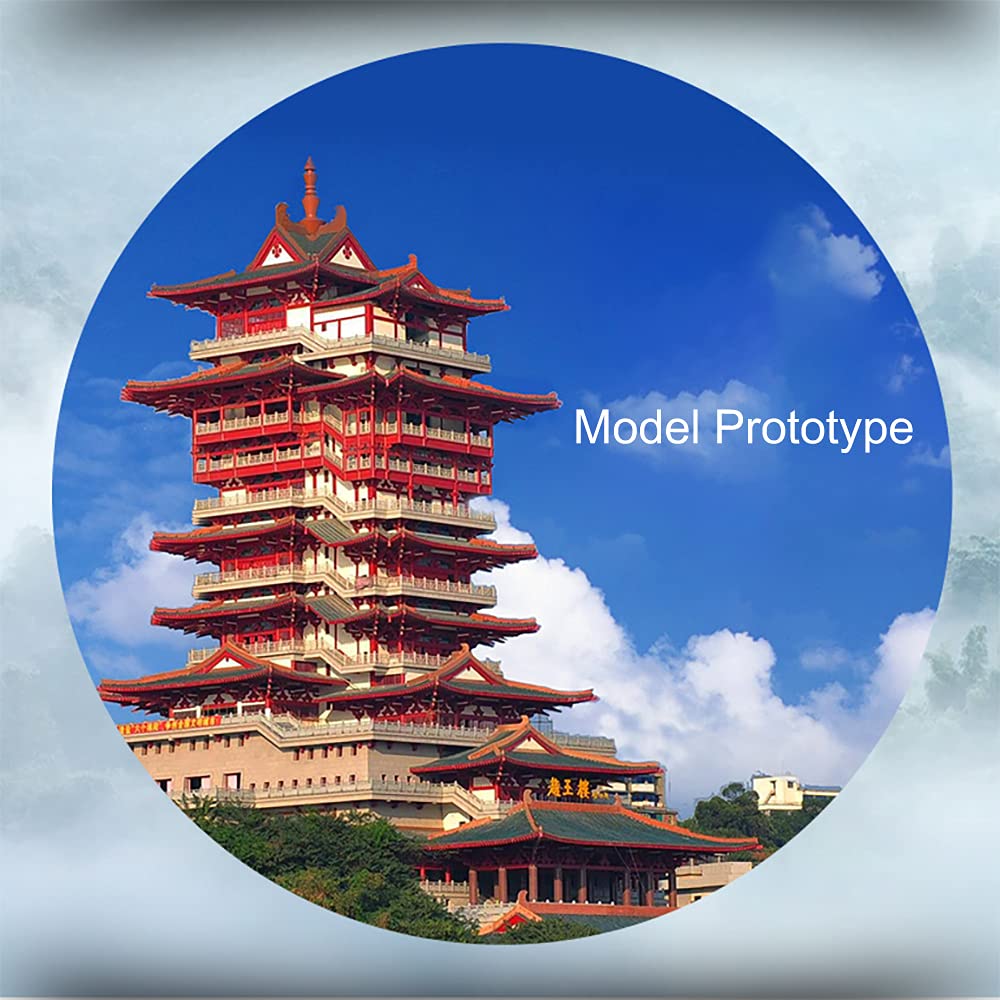 Piececool 3D Metal Puzzle for Adults, Yuewang Tower Metal Model Kits, Chinese Architecture Building Kits Brain Teaser DIY Craft Puzzle Gifts for Teens Boys, 298 Pcs