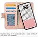 E LV Case for Galaxy S7 Edge Case 2IN1 (CASE Cum Purse) PU Leather flip Wallet Bag Pouch Case Cover for Samsung Galaxy S7 Edge - [Zigzag/Rose Gold]