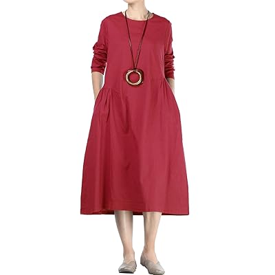 Mordenmiss Womens Cotton Linen Dresses Fall Loose Madagascar | Ubuy