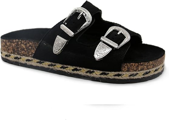 amazon women's black flat sandals