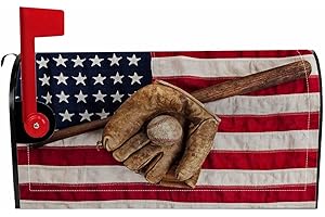 Numland Magnetic Mailbox Covers Polyester Oxford Cloth Anti-UV and Reusable Letterbox Cover 21×18 Inch,Vintage Baseball