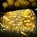 Outdoor Solar Rope Lights 8 Lighting Modes 100 LED(33ft) Waterproof PVC Tube String Fairy Christmas Lights Christmas tree Halloween Garden Patio Bedroom Wedding Decorations(Warm White)