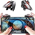 Rakizbe PUBG Mobile Game Triggers, 4 Triggers [6 Finger Operation] High Sensitive Shoot Aim Gaming Controller Gamepad Grip Joysticks Buttons