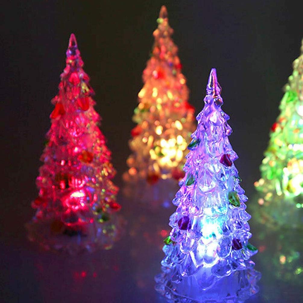 IMIKEYA 4pcs Crystal Christmas Tree,Tabletop Christmas Tree Lights
