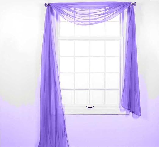 Amazon Com Jody Clarke 1pc Solid Sheer Scarf Valance Topper