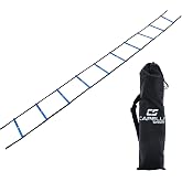Capelli Sport Speed Agility Ladder, 10 Rung Sports Speed Training Workout Ladder with Carry Bag, Blue, 15 ft