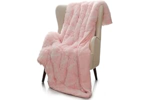 Reepow Fluffy Weighted Blanket 15 lbs 48×72 for Twin Size Bed, Geometric Pattern Elegant Warm Faux Fur Sherpa Heavy Blankets 