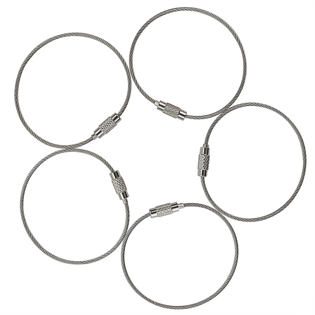 Lee-Buty 40 Pcs Stainless Steel Wire Keychain Round Key Chain Rings Split-Ring Key Rings for Outdoor Hiking Travel Sports DIY Arts Crafts 6.24 inches