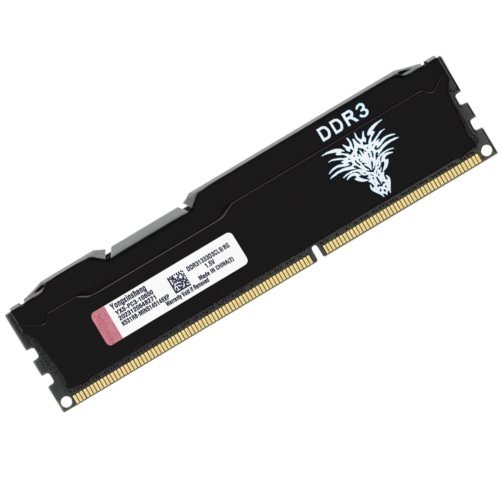 DDR3 8GB Desktop RAM 1333MHz PC3-10600 UDIMM Non-ECC Unbuffered 1.5V 2Rx8 Dual Rank 240 Pin CL9 PC Computer Memory Upgrade Module (Black)