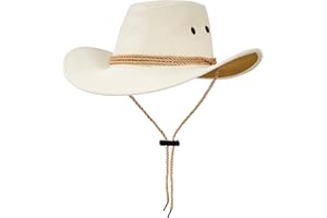 Bskifnn Unisex Faux Felt Cowboy Hats for Women and Men Western Hat Cowboy Sun Hat Wide Brim Cap Vintage Cowboy Costume