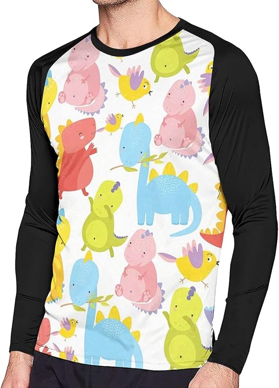 Amazon Co Jp 恐竜 かわいい カラフル Tシャツ メンズ 長袖 ロングスリーブ Tシャツ インナーシャツ 丸襟 肌着 柔らかい 快適 トップス スポーツ カジュアル おしゃれ メンズ服 春 秋 冬 ファッション