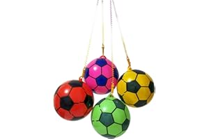 Random Color Tetherball and Rope Set with Swivel Hook Replacement Tether Soft for Kid Adult and Dog Yard Game Football Party 