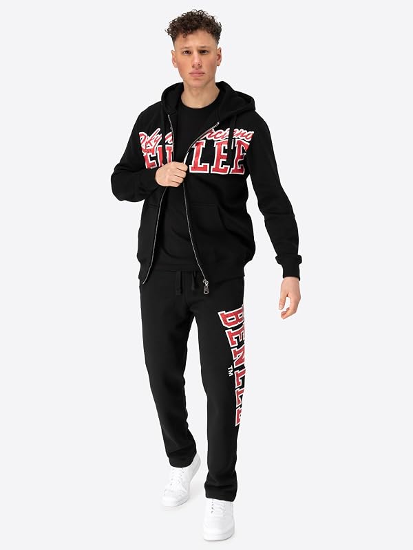 Mills Veste de survêtement, Noir/Rouge/Blanc, L Homme — photo 6 sur 7