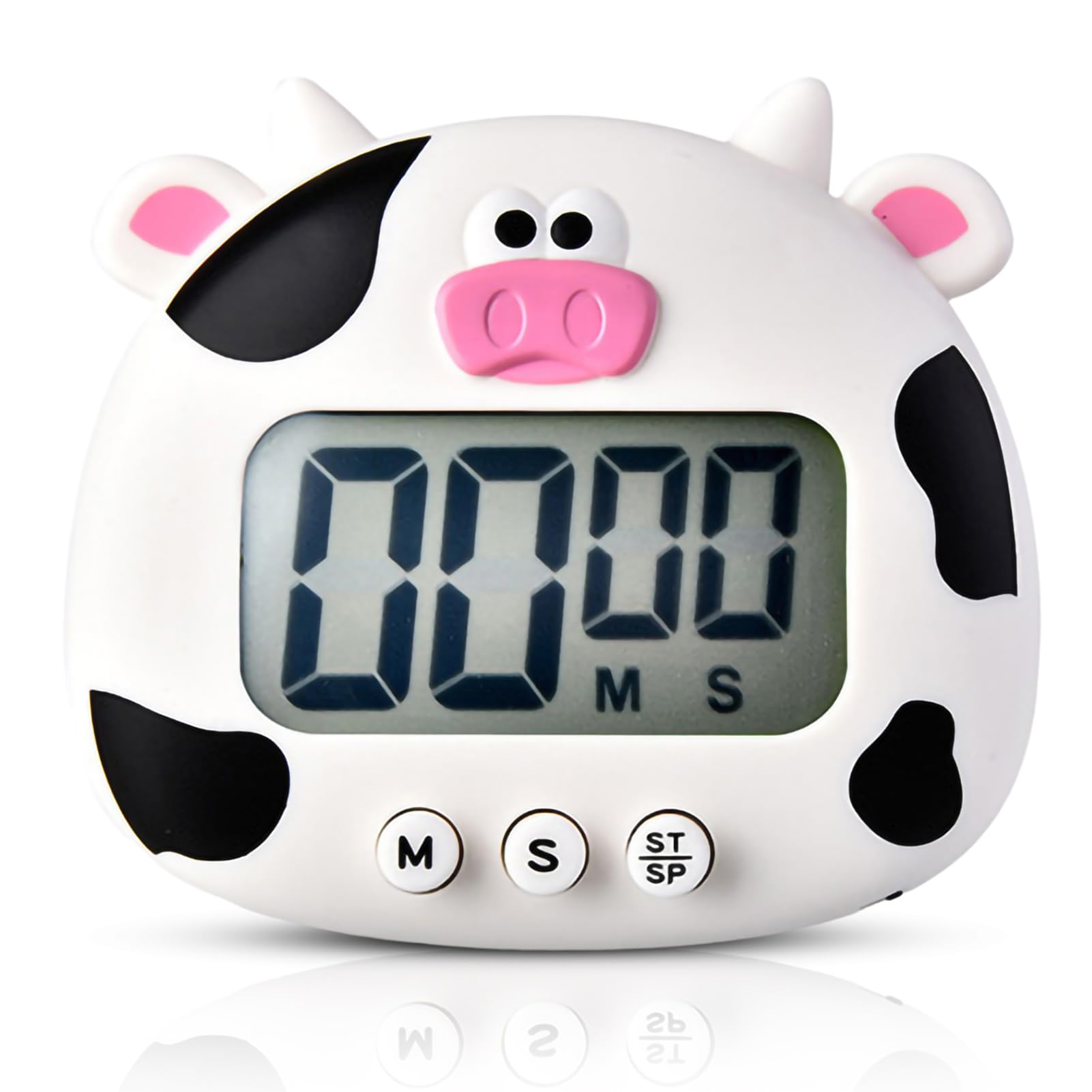 Kitchen Timer Magnetic Countdown Digital Electronic with ON Off Switches Cute Cartoon Animal Digital Cooking Timer for Bake Egg Toothbrush Classroom Teacher