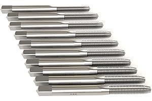 Accusize Industrial Tools M5x0.8 H.S.S. Metric Spiral Point Taps, 2 Flutes, Fully Ground, 10 Pcs/Set, American Standard, Spt-