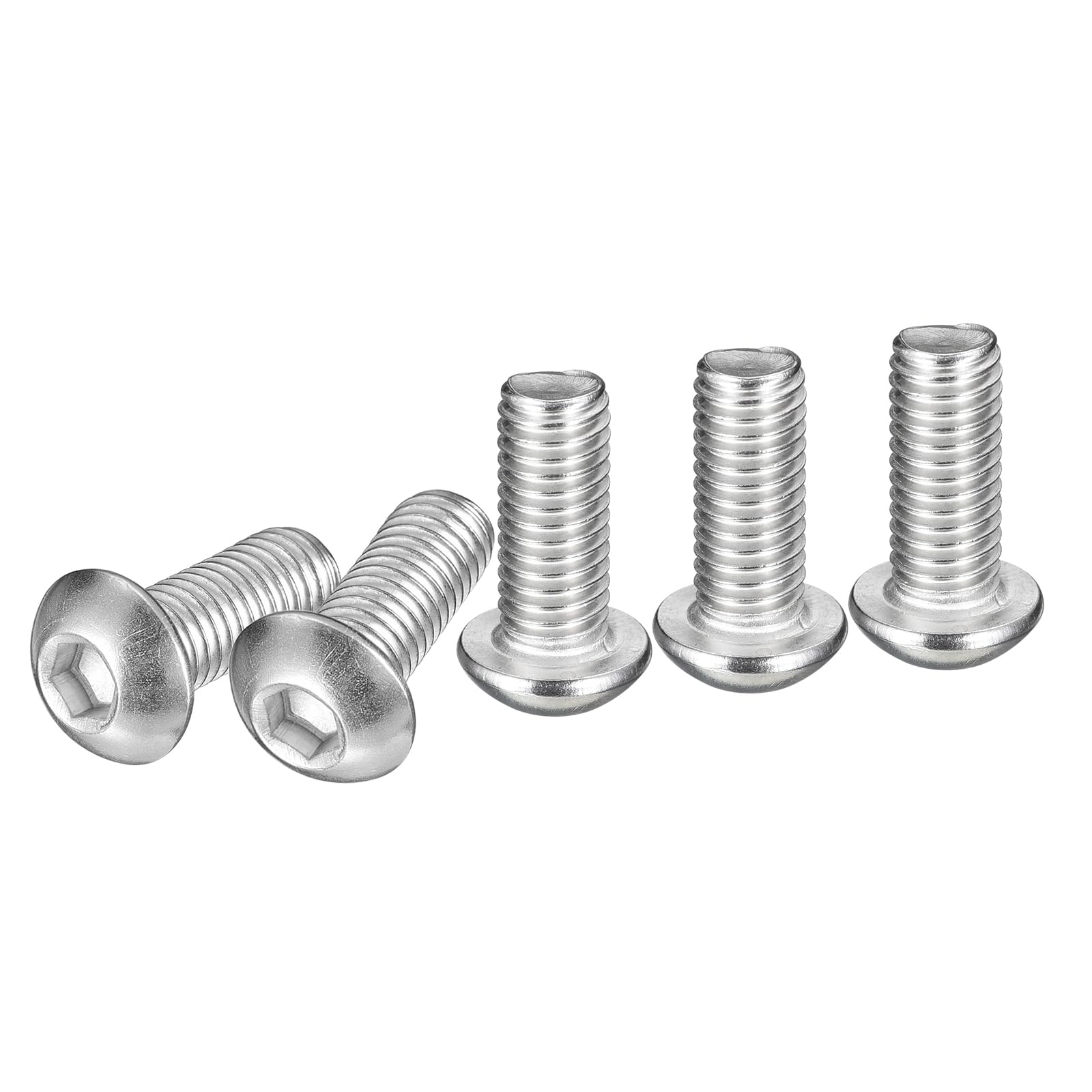 DTGN M8-1.25x20mm Button Head Socket Cap Screws - 25Pack - Good for Machine - 304 Stainless Steel 18/8 - Hex Drive Full Thread Fasteners — image 1