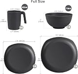 Greentainer Unbreakable Lightweight Dinnerware Set Service for 4 Grey view 2