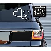 Printbeat Heart Stethoscope Vinyl Decal Stickers for Cars, Vans, Trucks, and laptops (6x6)