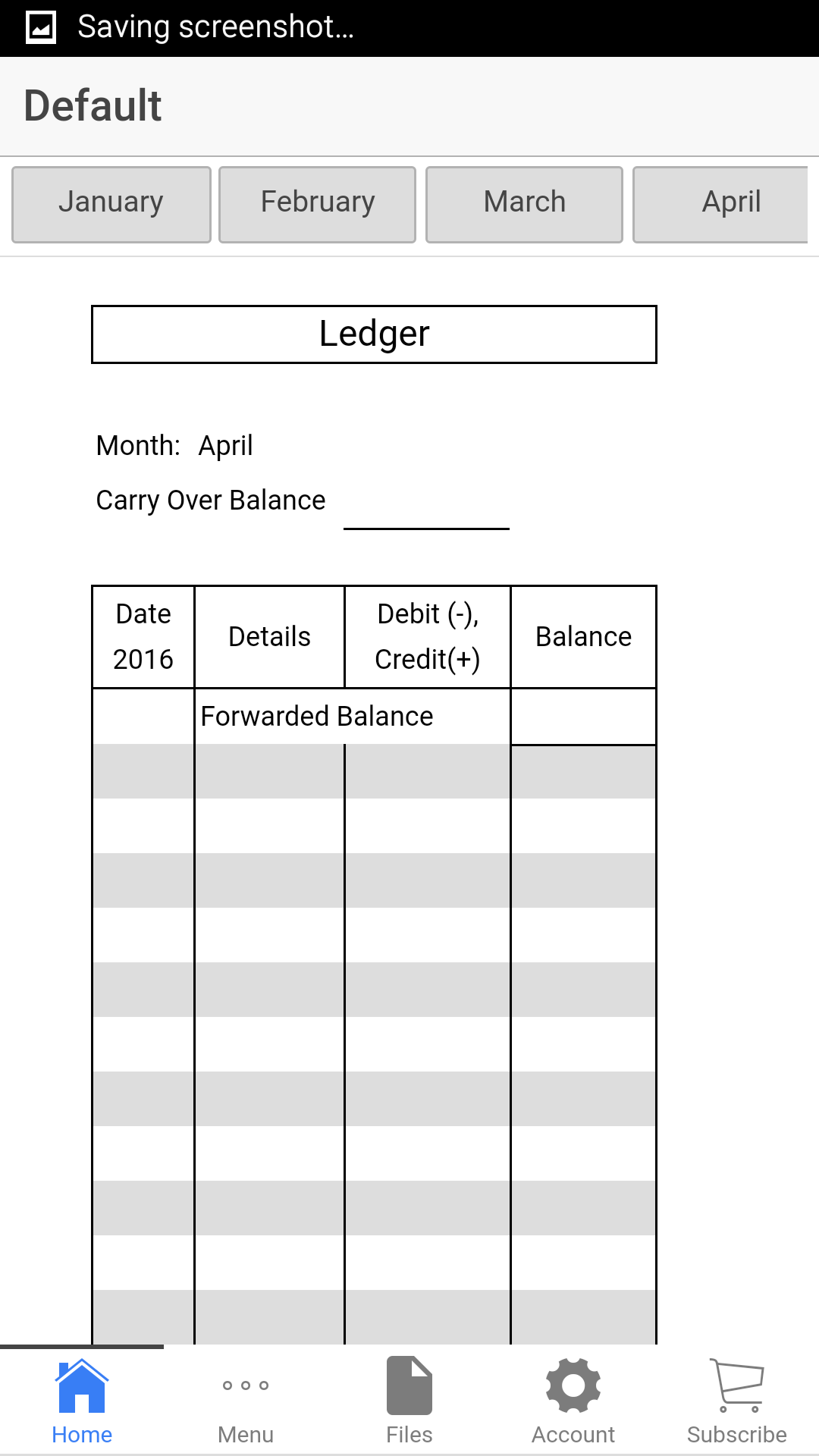 Monthly Ledger Apps & Games