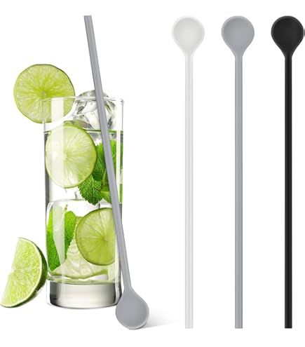 14-Pack Reusable Stainless Steel Straw Spoon - Coffee Stirrer & Cocktail Straw 9 thumbnail image