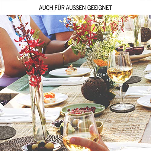 DINING concept® Filz Untersetzer Gläser Filz rund im 10er Set dunkelgrau mit Box & GRATIS Handy Filzuntersetzer I… – Bild 7