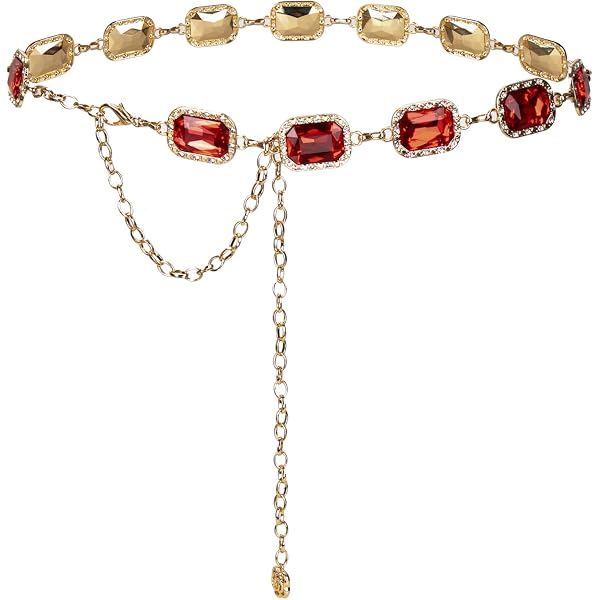 Xiokyo Bling Rhinestone Concho Belt Gold Metal Western Pink  display picture 2