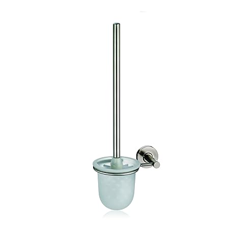 Kela 21432, WC-Bürstentopf für Wandmontage, Toilettengarnitur, Metall, Java, 42cm, Silber Matt