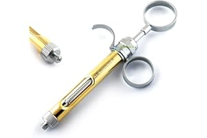 MEDENTRA Professional Anesthetic Syringes Self Aspirating Auto Passive American + European Threads Dental Instruments (Aspirating Syringe 1.8ml Gold Barrel 1-1/2 Rings)