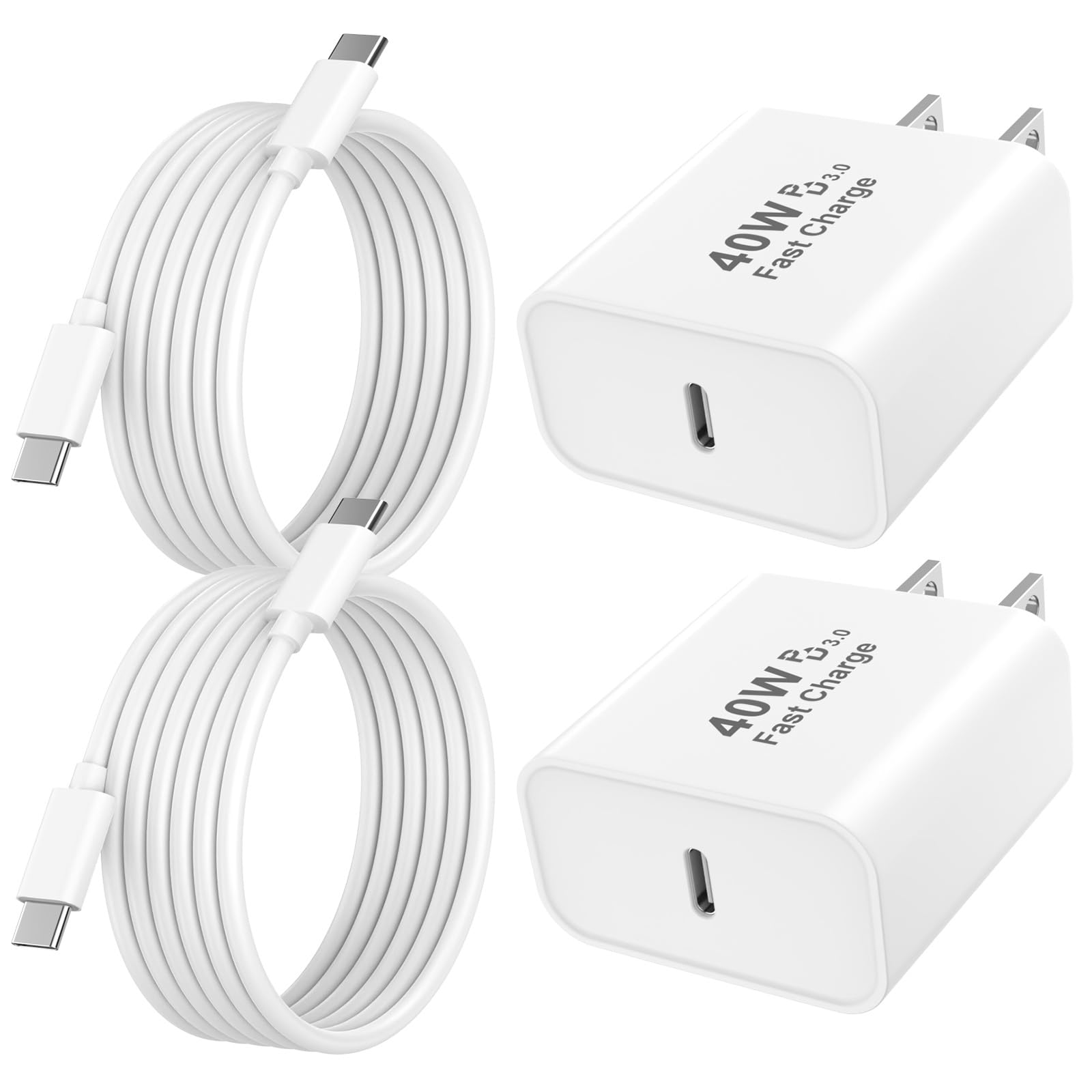 Photo 1 of [Apple MFi Certified] iPhone 17 Pro Max Charger Fast Charging, 2Pack 40W USB C Apple Charger Block & 6FT Type C Charging Cable Cord for iPhone 17/Air/17 Pro/17 Pro Max/16/16 Pro/16 Pro Max/15 Pro Max