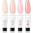 Makartt Poly Nail Gel Set 4 Nude Colors 15ML, Neutral Classic Color Gel Nail Builder Long Lasting Hard Gel for Nail Extension French Manicure Gel Acrylic Kit Gel Nail Builder Kit