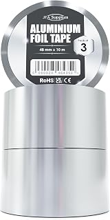 JFA Supplies Aluminium Heat Resistant Foil Tape 48mm x 10m Pack of 3 view 1