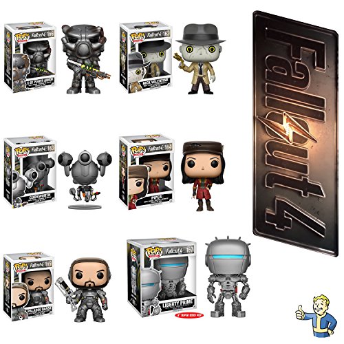 Pop! Games: Fallout 4 Nick Valentine, Piper, Codsworth, Paladin Danse, X-01 Power Armor, and a super-sized 6â€ Liberty Prime! Set of 6