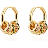 Milan Chiva 14K Gold Plated Small Huggie Dangle Earrings | Lightweight Trendy Heart Dainty Jewelry Hypoallergenic Chunky Gold Hoops Earrings Jewelry Valentine's Day Gift for Women
