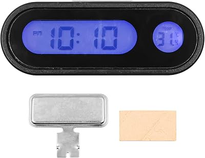 DollaTek 2 In 1 Car Clock Thermometer Night Display ABS Dashboard Clock