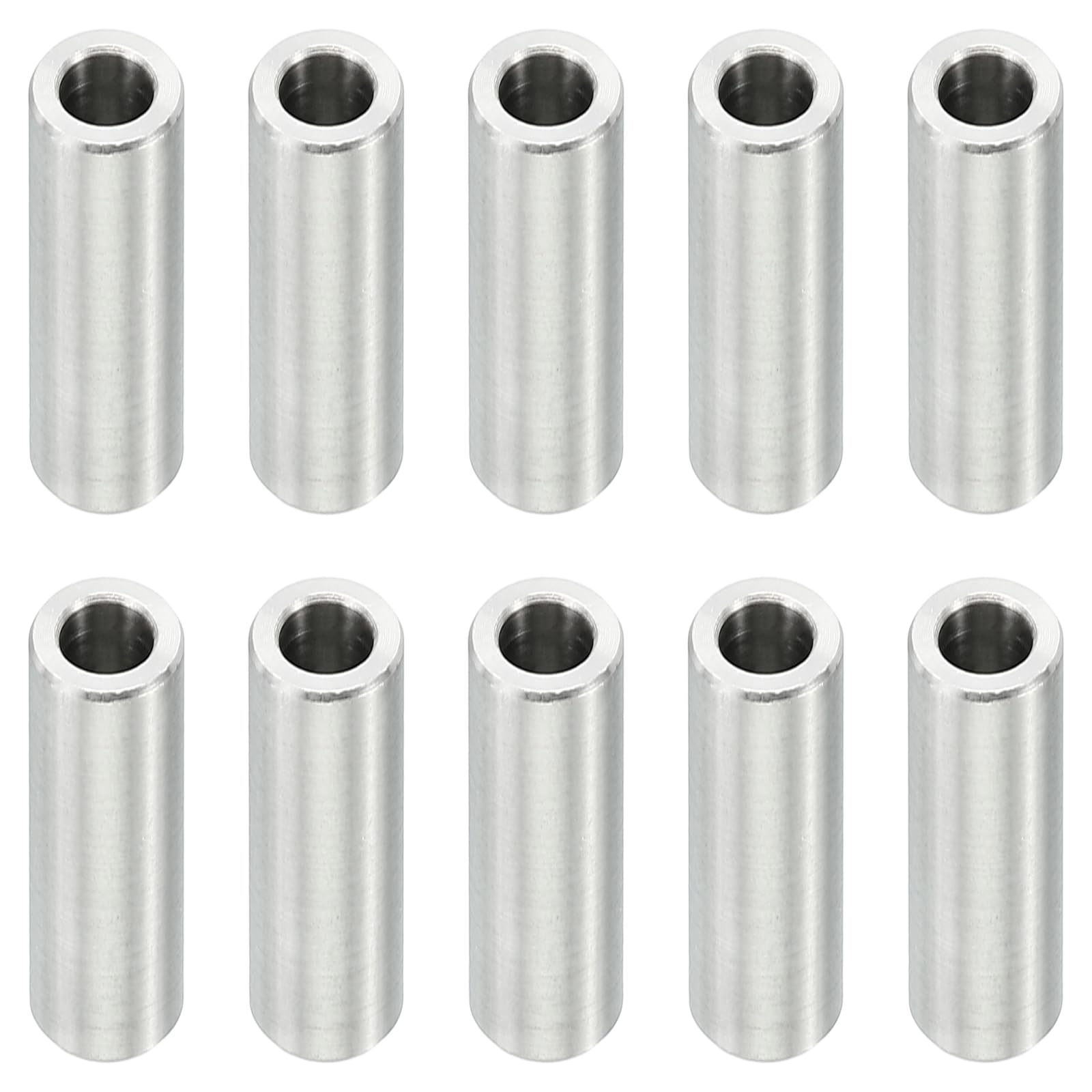 PATIKIL M4 Stainless Steel Spacers, 10 Pcs Metal Spacer Stainless Steel 4.1mm ID x 7mm OD X20mm L Stainless Steel Spacers Screw Standoff Round for 5/32inch or M4 Screw Bolts