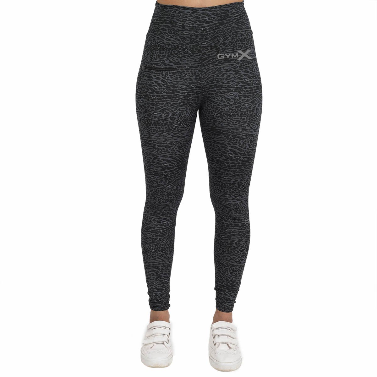 gymx womens polyester allure leggings:black cheetah skin