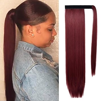 Amazon Com Seikea Wrap Around Ponytail Straight Hair Extension