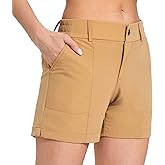M MOTEEPI Womens 5‘’/9'‘ Golf Shorts with Pockets Quick Dry High Waisted Dressy Casual