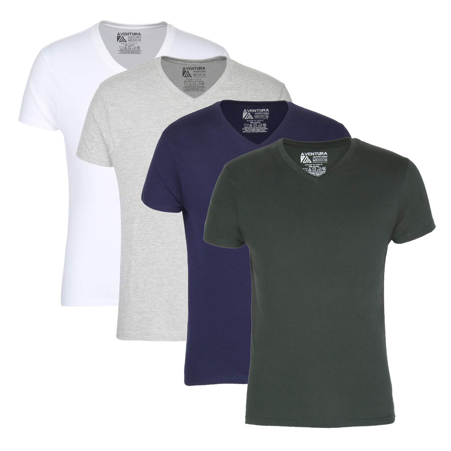 aventura outfitters men's cotton and polyester blend combo of 4 t-shirts