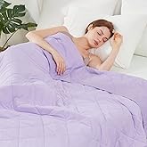 Cozy Bliss Cooling Blanket for Hot Sleepers Queen Size, Q-Max 0.4 Cooling Comfort, Cold Blankets for Night Sweats Sleeping, Ultra-Cool Lightweight Breathable Blanket for Bed, Purple