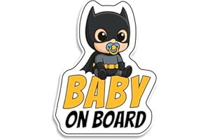 Baby on Board Car Sticker, Superhero, Waterproof and UV-Resistant Baby on Board Sticker, Durable Baby Sign for Safety Awarene