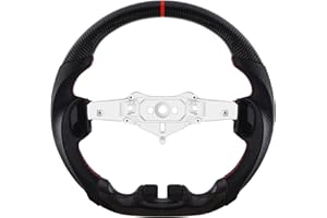 MOTAFAR Steering Wheel Carbon Fiber Steering Wheel Upgraded Nappa Perforated Leather with Red Stitching Customized Steering Wheel for Jeep Wrangler JK 2-Door/JKU 4-Door 2011-2017