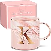 Valentines Day Gifts for Her, Anniversary Birthday Galentines Gifts for Women Mom Grandma Friend Sister Wife Teacher Coworker, Personalized Initial Customized Gift Monogrammed A-Z Coffee Mug 12 OZ(K)