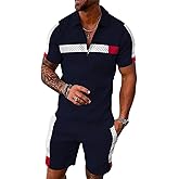 Mens Short Sets 2 Piece Outfits Polo Shirt Fashion Summer Tracksuits Casual Set Short Sleeve and Shorts Set for Men